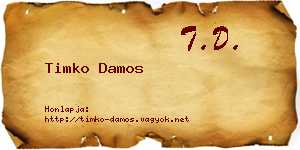 Timko Damos névjegykártya
